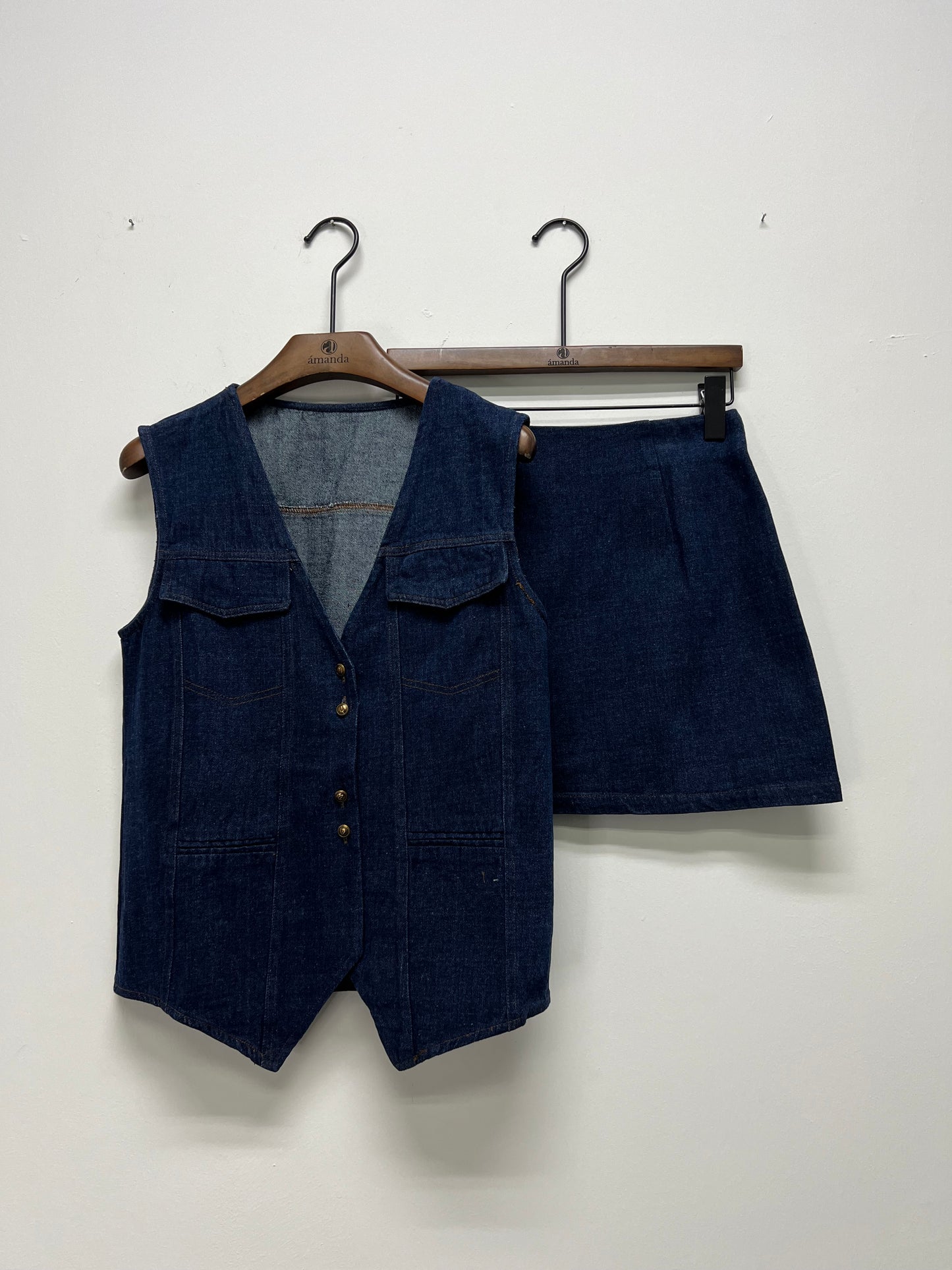 Tessa Denim Vest & Mini Skirt Set