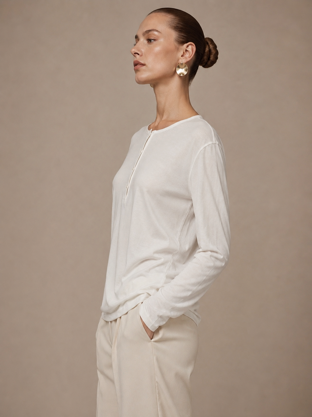 Leilani Front Button Long Sleeve Top