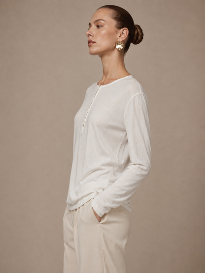 Leilani Front Button Long Sleeve Top
