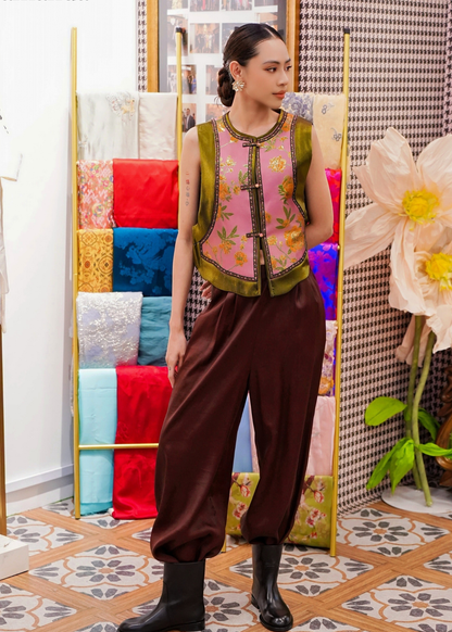 Qing Silk Brocade Oriental Vest