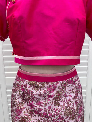 [BESPOKE]Natalie Waist Band Printed Silk Skirt