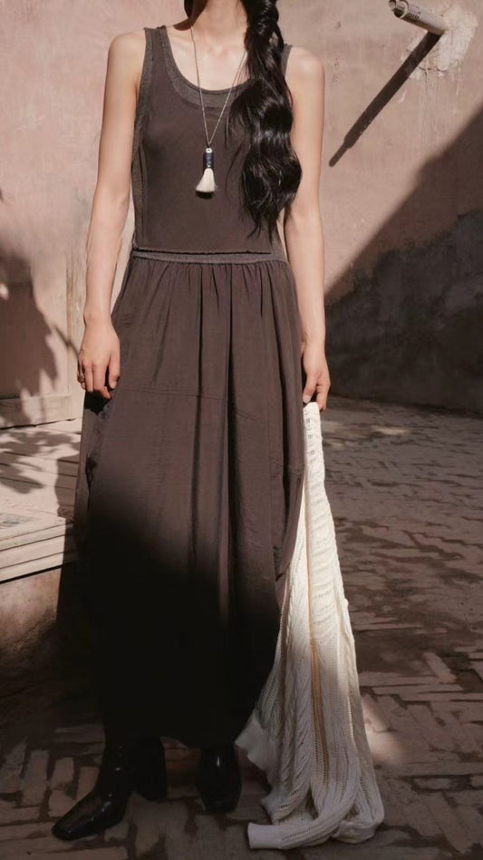 Daisy Sleeveless Design Dripped Dress