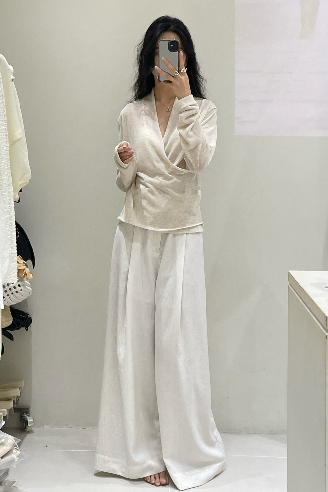 Elana Long Sleeve Sheer Blouse