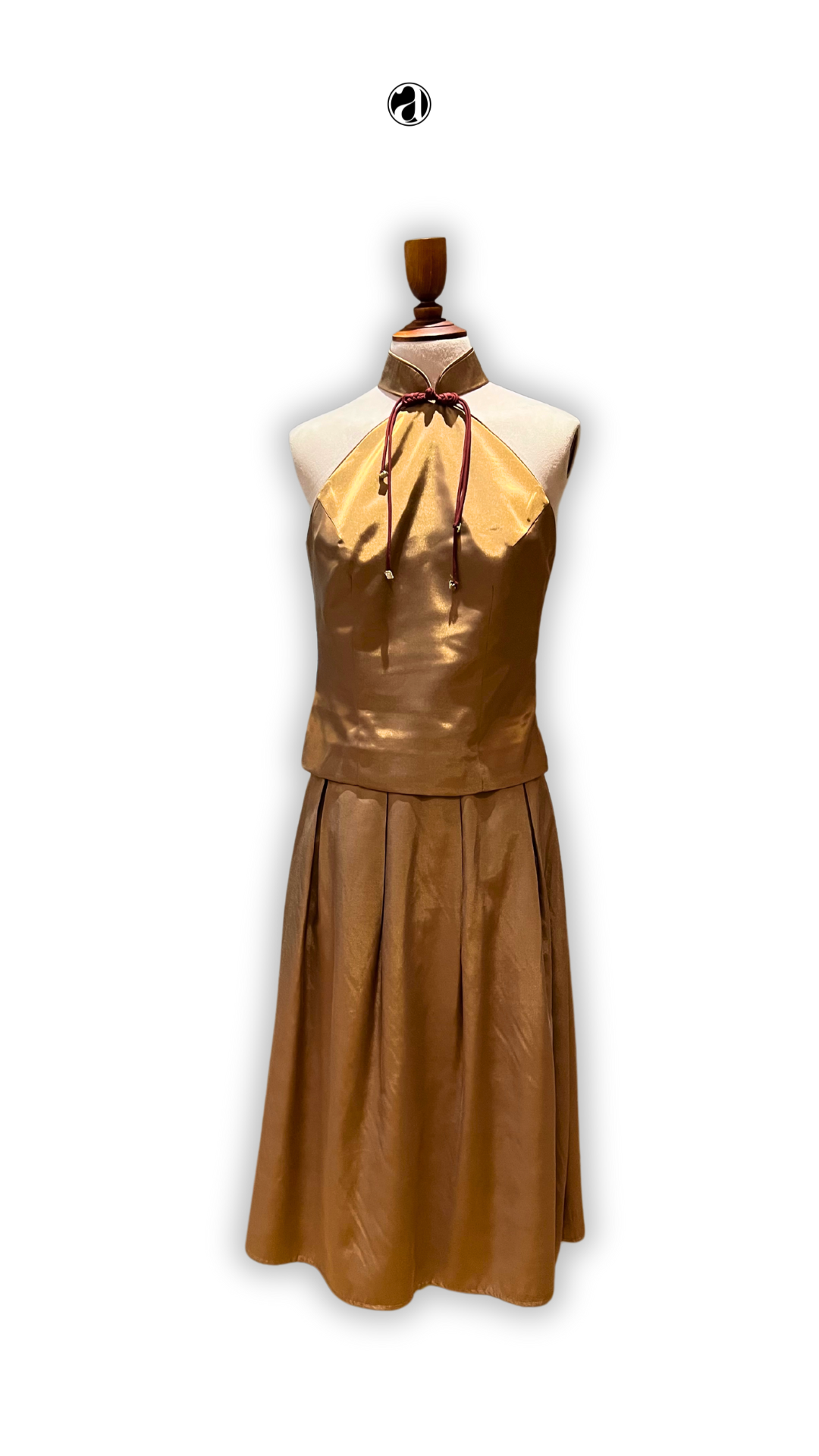 RuXuan Silk Waist Trimming Paneled Skirt