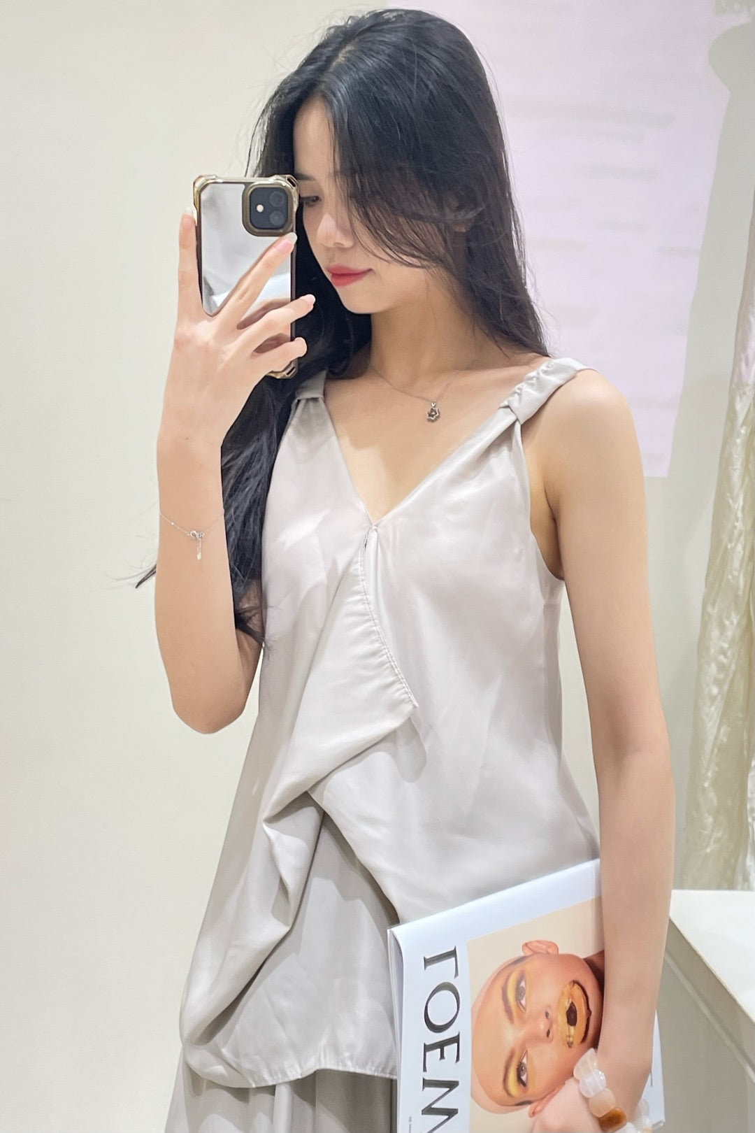 Azalea Halter V Neck Sleeveless Blouse