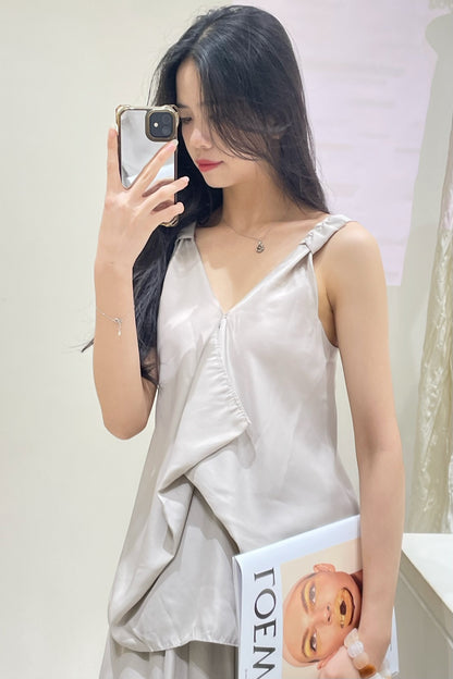 Azalea Halter V Neck Sleeveless Blouse