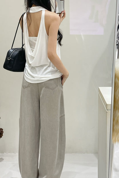 Caspia Draped-back Halter Tank Top