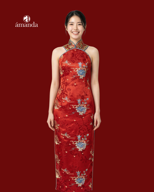 [Bespoke] Yi Xuan Halter Neck Cheongsam - Sample