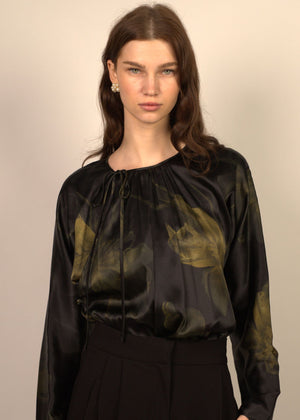 Aubree Wrap Silk Blouse