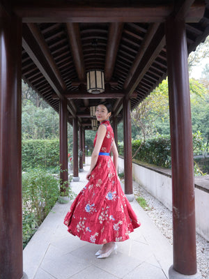 [BESPOKE] Cora Silk Maxi Oriental Dress