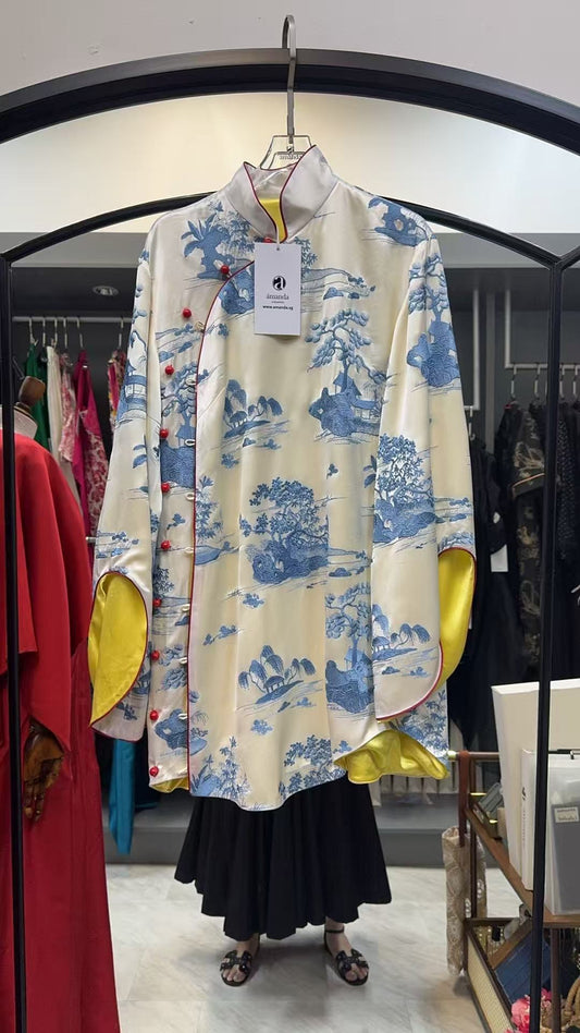 [Bespoke]Meng Long Sleeve Mini Cheongsam