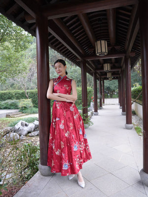 [BESPOKE] Cora Silk Maxi Oriental Dress