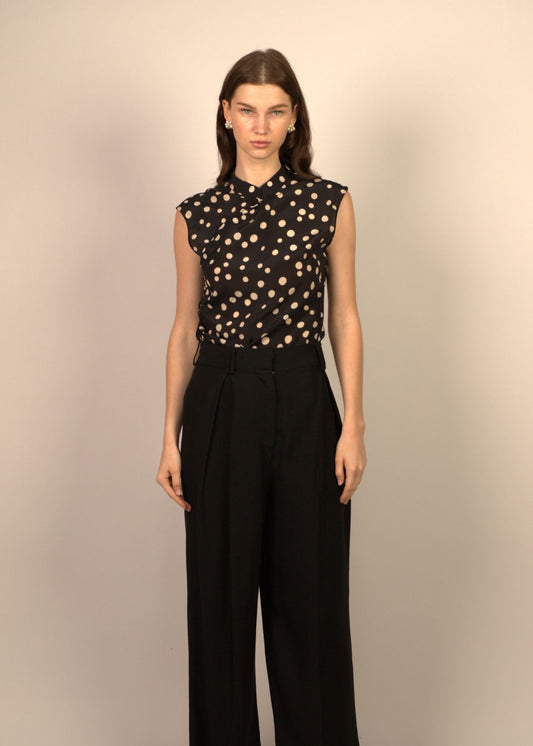 Harper Polka Dot Sleeveless Top