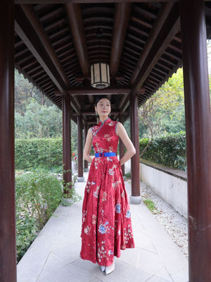 [BESPOKE] Cora Silk Maxi Oriental Dress