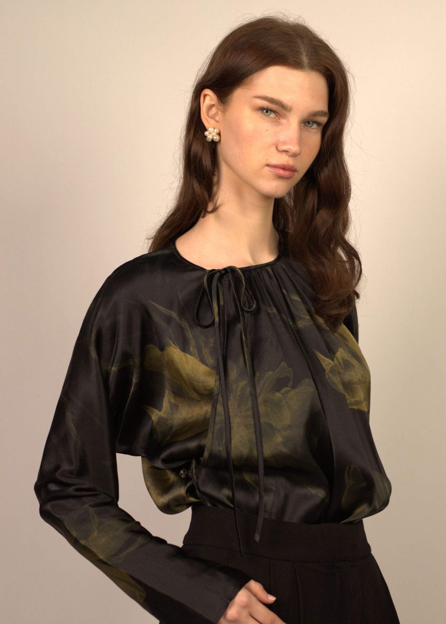 Aubree Wrap Silk Blouse