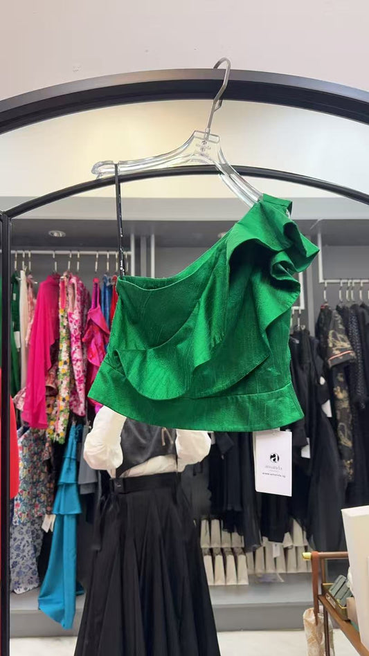 [Bespoke] Fiorella Toga Ruffle Top - Thai Silk - sample