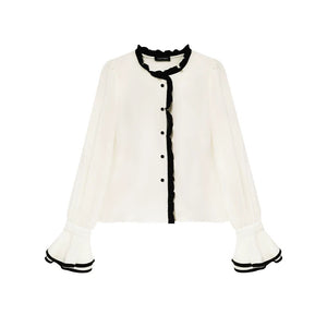 Carys Ruffle Collar Silk Blouse