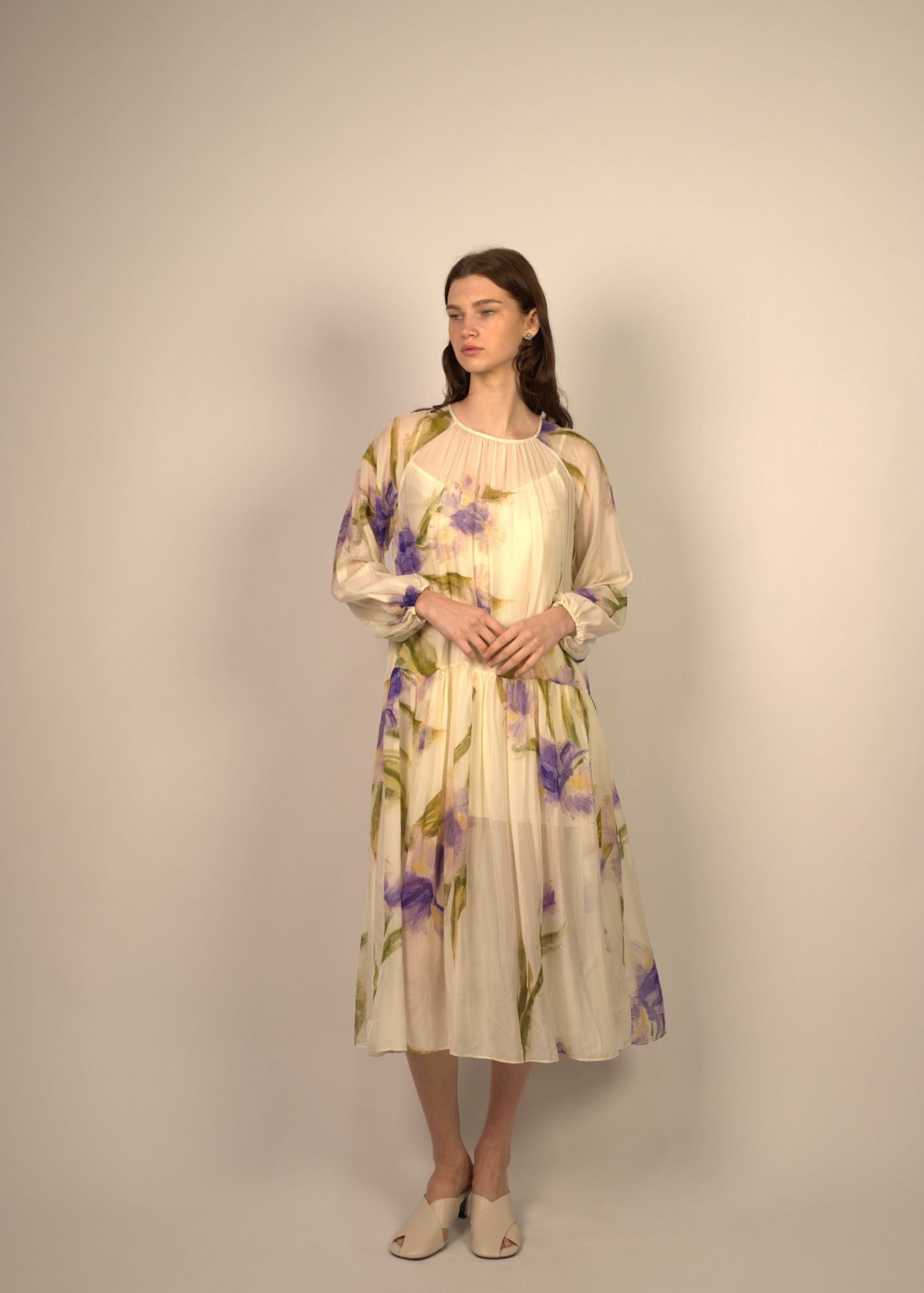 Ferlyn Gathered Silk Dress