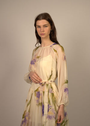 Ferlyn Gathered Silk Dress