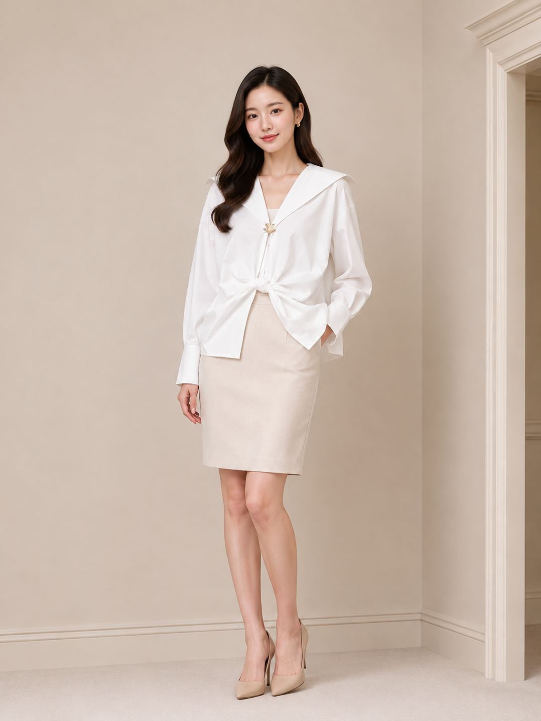 Chérie Bow-Knot V-Neck Blouse