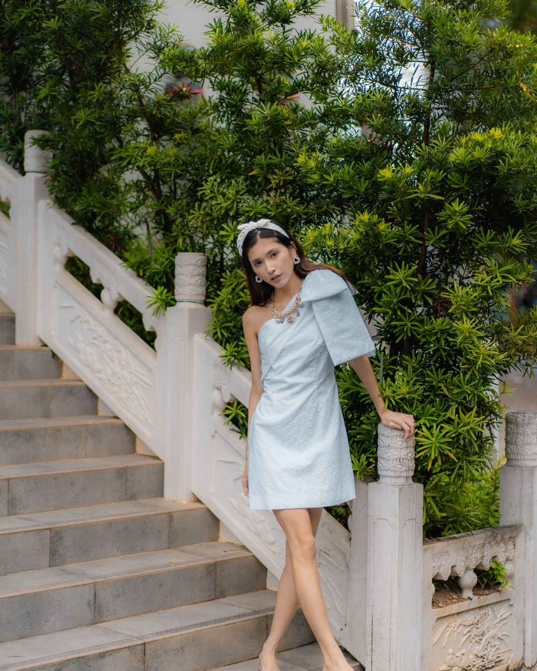 [Custom Made]  Meara Crop Shoulder Mini Dress