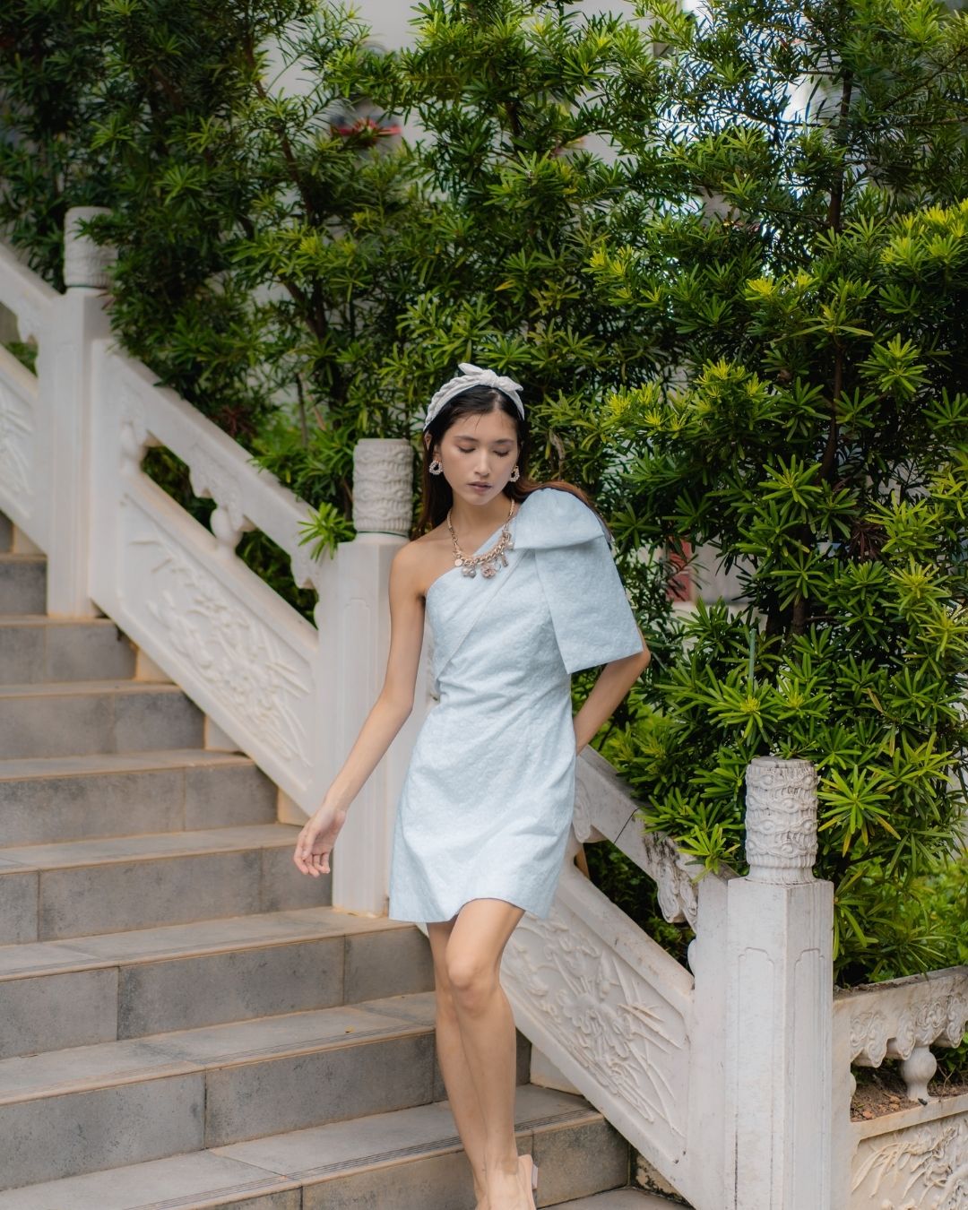 [Custom Made]  Meara Crop Shoulder Mini Dress