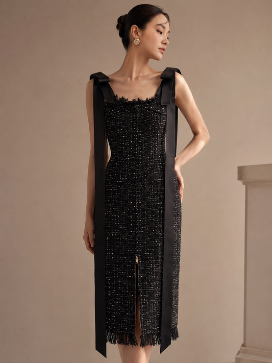 Chérie Detachable Bow Strap Dress