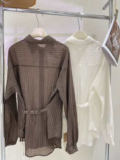 Elana Long Sleeve Sheer Blouse