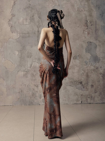 Cove Halter Neck Driped Dress