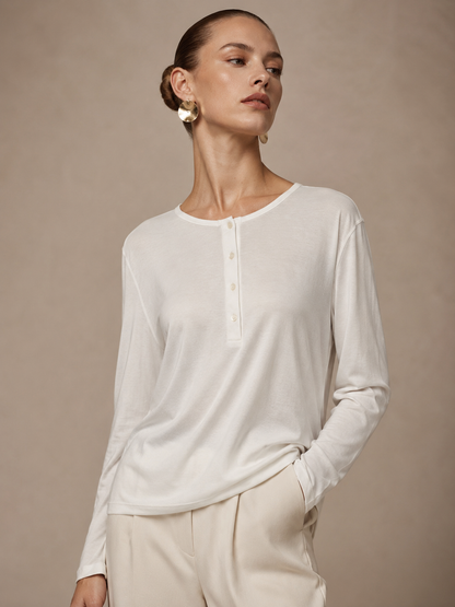 Leilani Front Button Long Sleeve Top