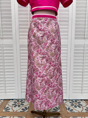 [BESPOKE]Natalie Waist Band Printed Silk Skirt