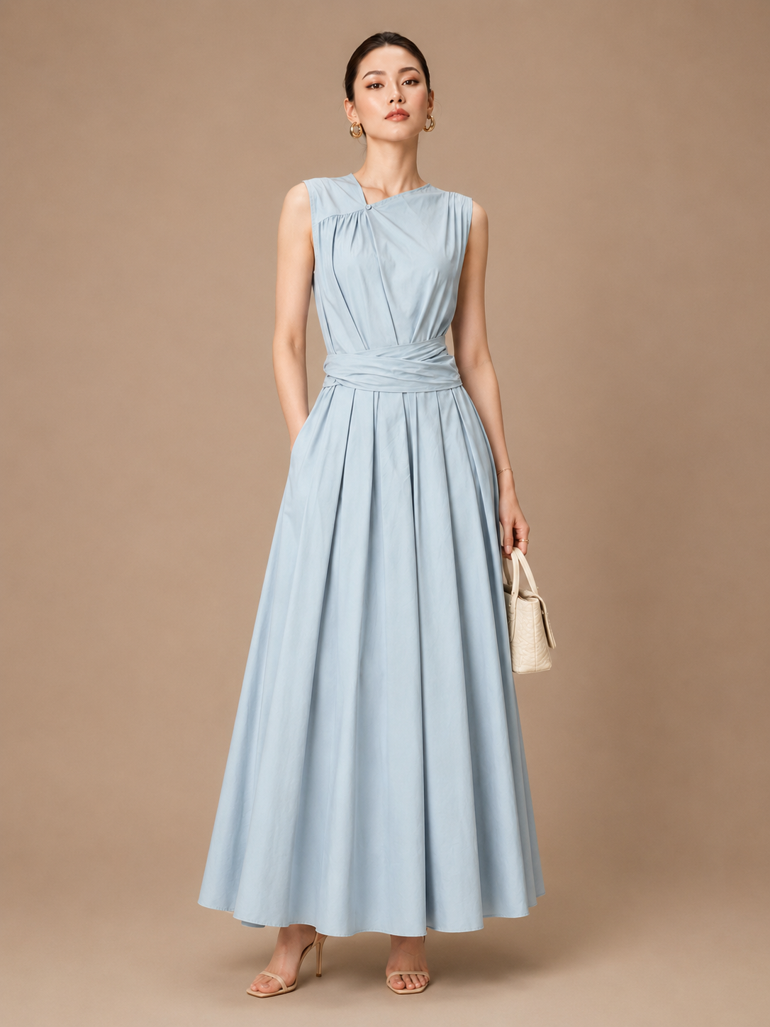 Kali Sleeveless Wrap Tie Dress