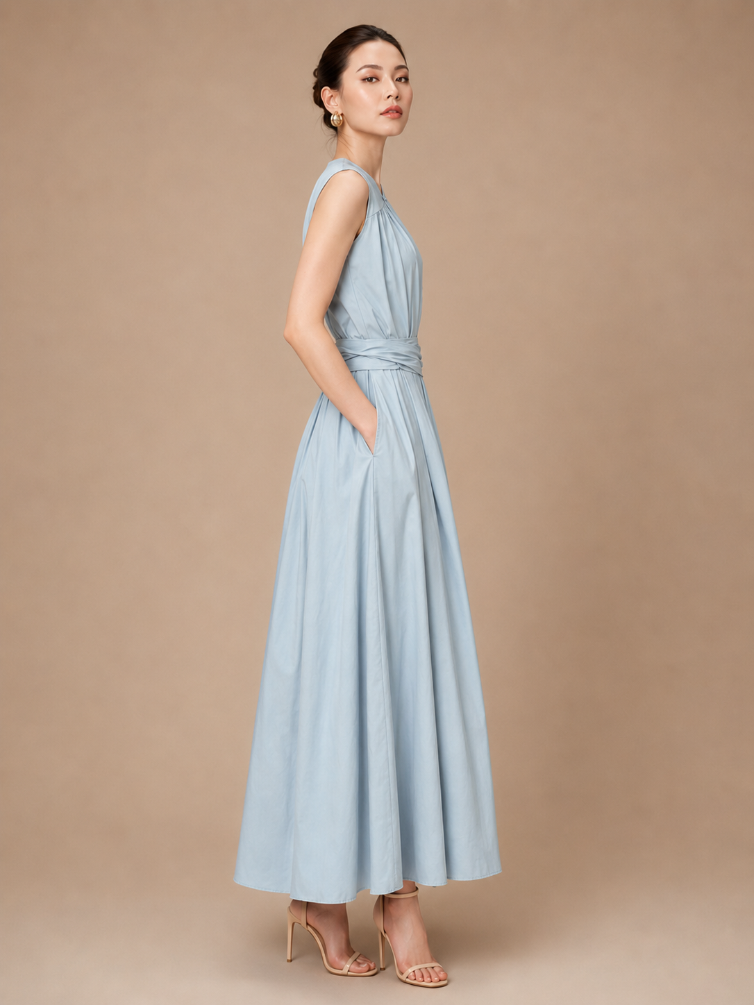 Kali Sleeveless Wrap Tie Dress