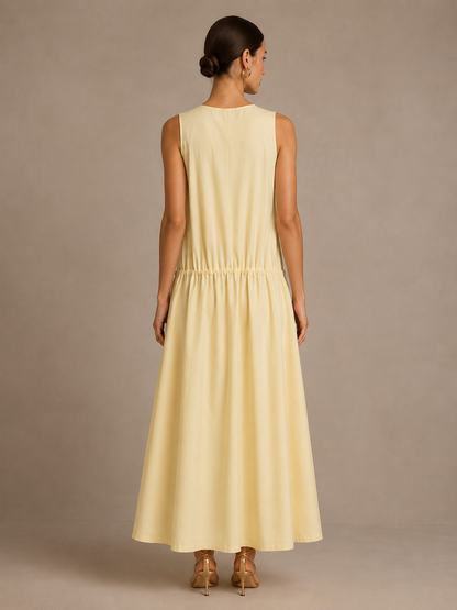 Kalani Round Neck Tie Waist Dress