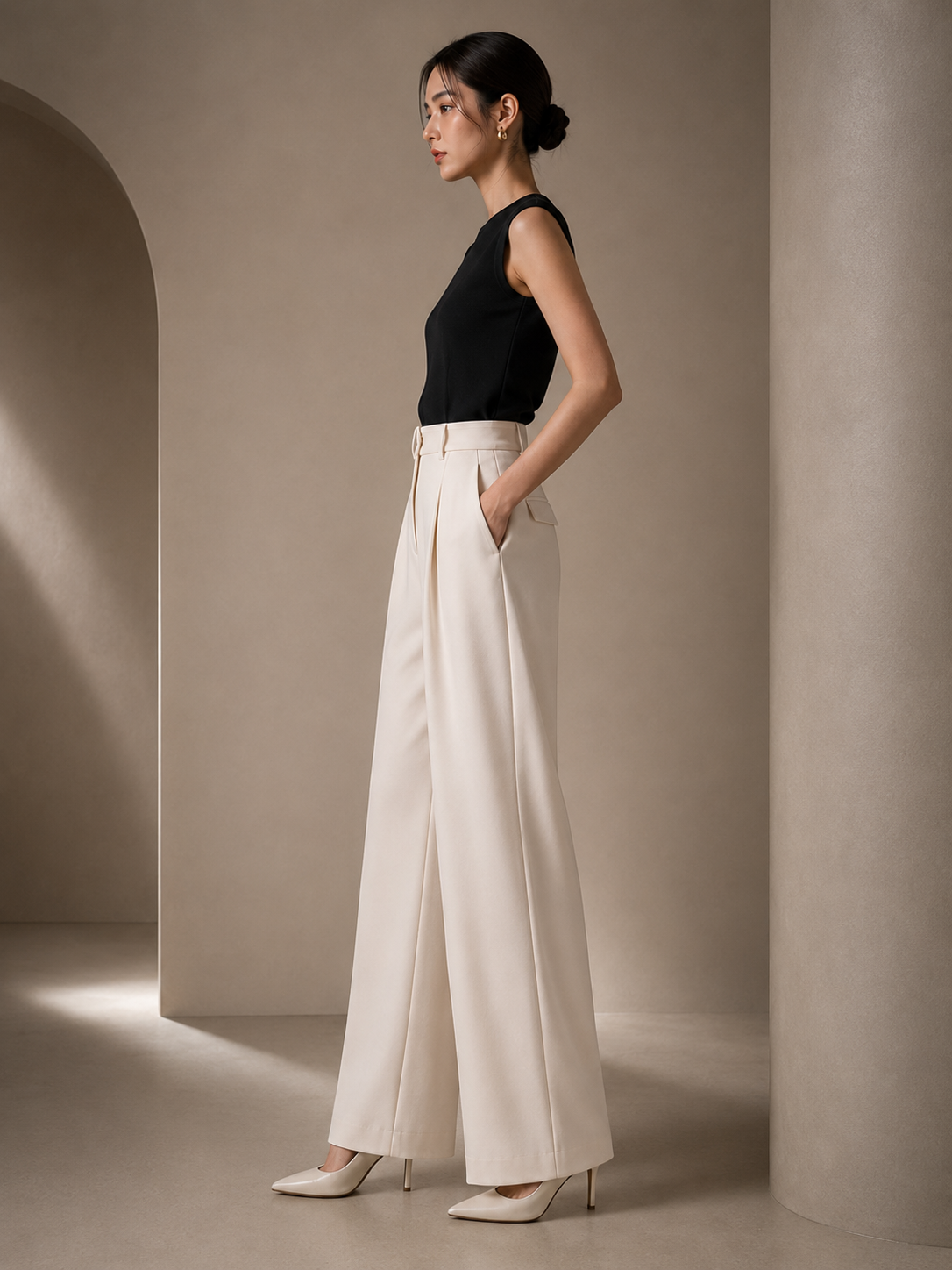 Seiko Pleated Wide-Leg Trousers