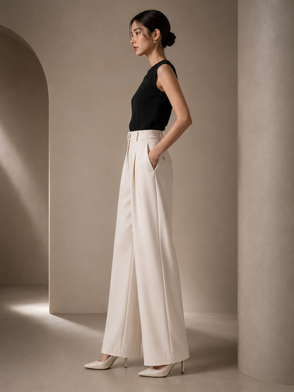 Seiko Pleated Wide-Leg Trousers