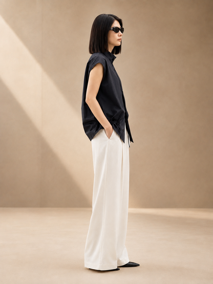 Biyu Stand-Collar Drawstring Utility Vest