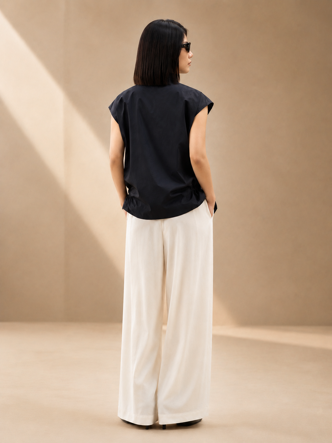 Biyu Stand-Collar Drawstring Utility Vest