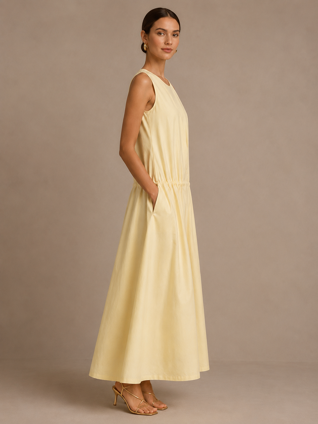 Kalani Round Neck Tie Waist Dress