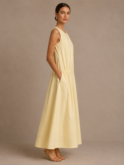 Kalani Round Neck Tie Waist Dress
