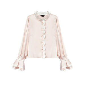 Carys Ruffle Collar Silk Blouse