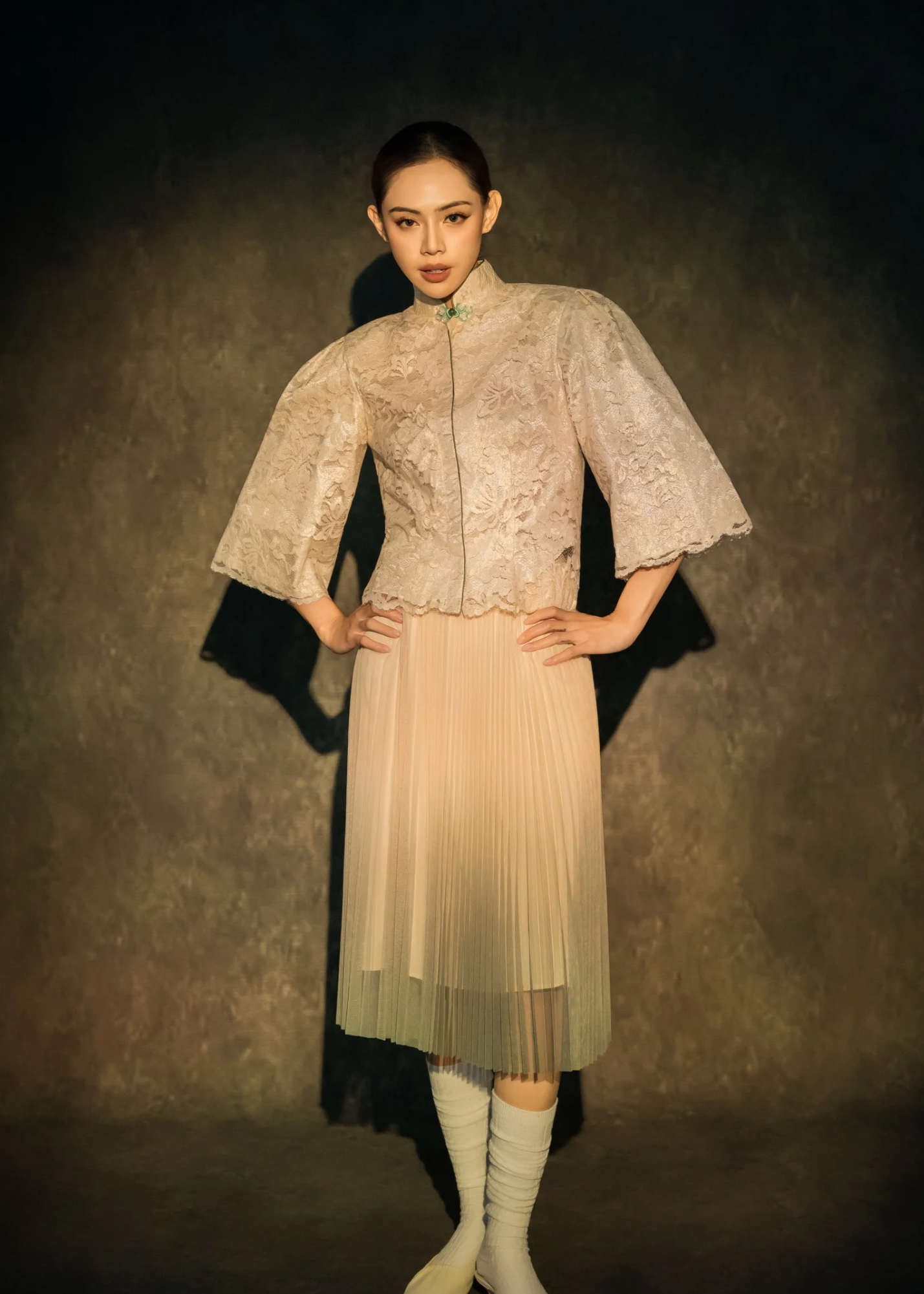 [Bespoke] HuanYue Long Sleeve Mandarin Top