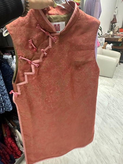 [BESPOKE]Tara Wrap Sleeveless Silk Cheongsam - Sample