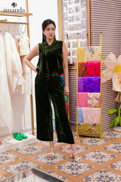 Zi Qing Velvet Straight Leg Pant