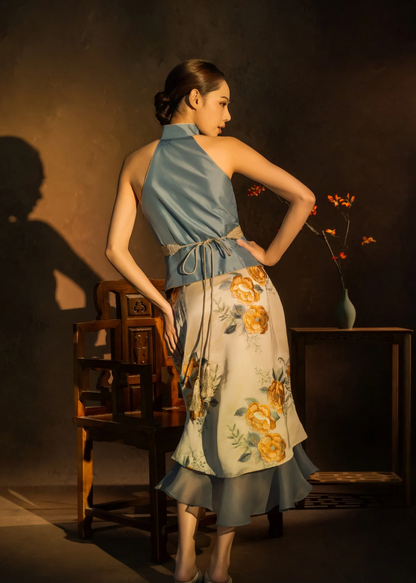 [Bespoke] LeiSi Silk Embroidery Ruffle Skirt