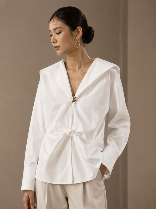 Chérie Bow-Knot V-Neck Blouse