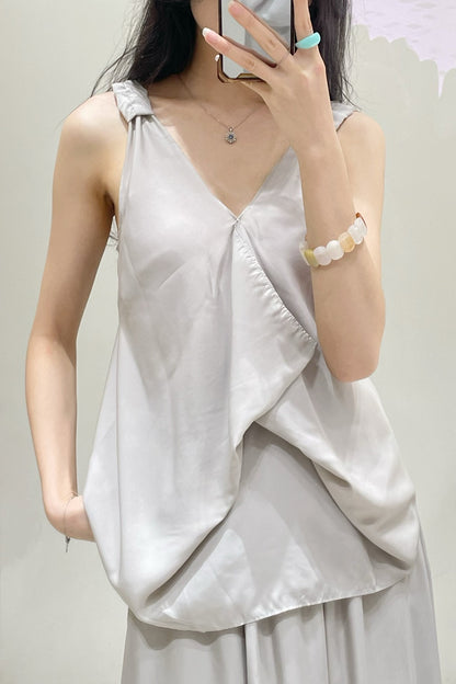 Azalea Halter V Neck Sleeveless Blouse