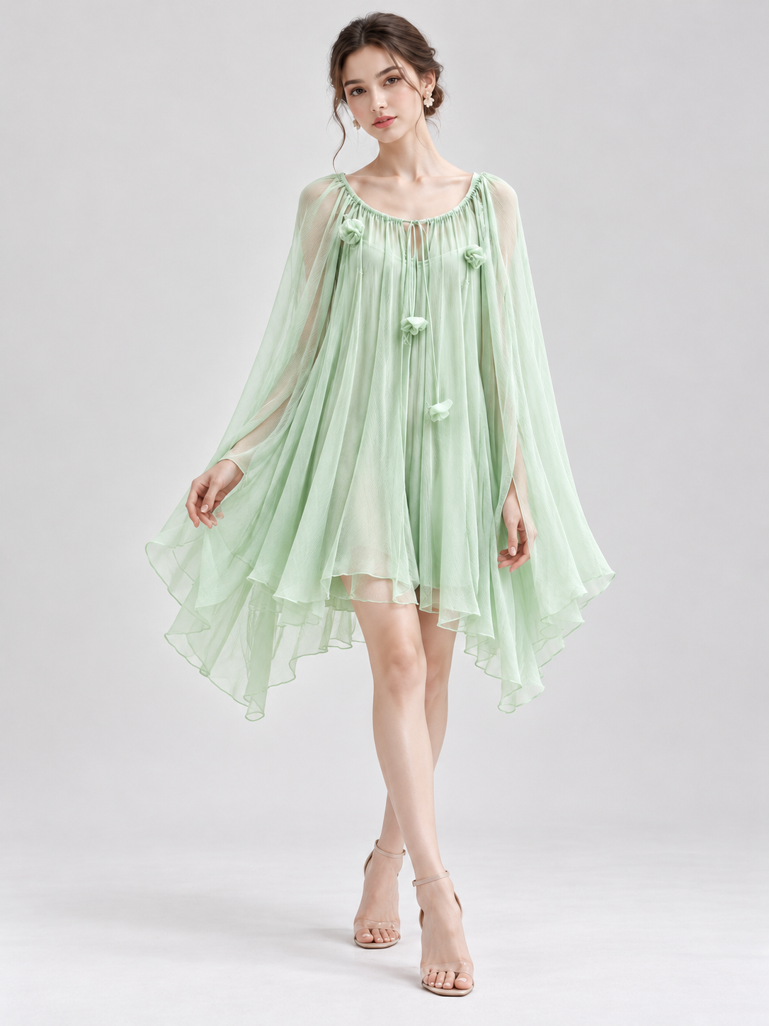 Arina Silky Asymmetrical Dress