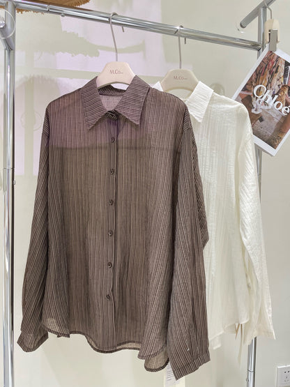 Elana Long Sleeve Sheer Blouse