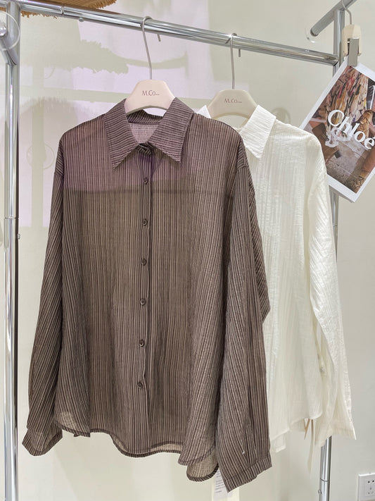 Elana Long Sleeve Sheer Blouse